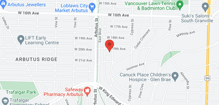 map of 2028 W 19TH AVENUE
